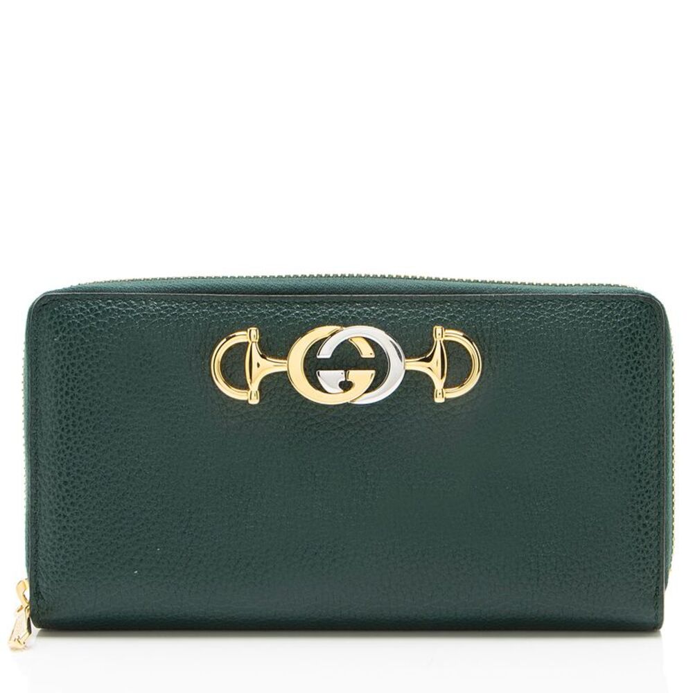 Gucci Leather Zumi Zip Around Wallet
